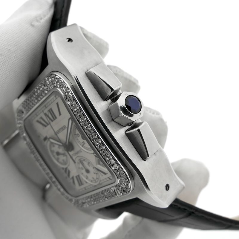 Image 7 of Cartier Santos 100 XL Chronograph 2740; Automatic watch with diamonds
