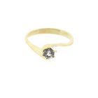 Image 3 of Golden solitaire ring with zirconia