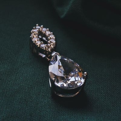 Silver pendant with zirconia stones. Image 2 of Silver pendant with zirconia stones.