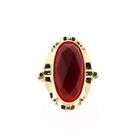 Image 3 of Gold Ring with Carnelian; 14 Karat; Size 17.75
