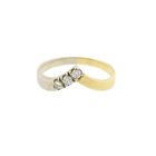 Image 3 of Bicolor Gold V-Shaped Ring with Diamonds; 0.105 ct.