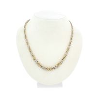 Two-tone gold gourmet link necklace | 43.5 cm