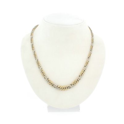 Image 1 of Two-tone gold gourmet link necklace | 43.5 cm