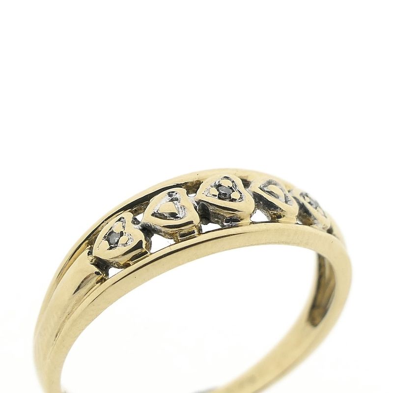 Image 3 of Gold heart ring with diamonds