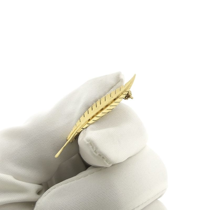 Image 8 of Vintage gold feather brooch
