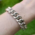 Image 3 of Silver robust gourmet link bracelet | 21 cm