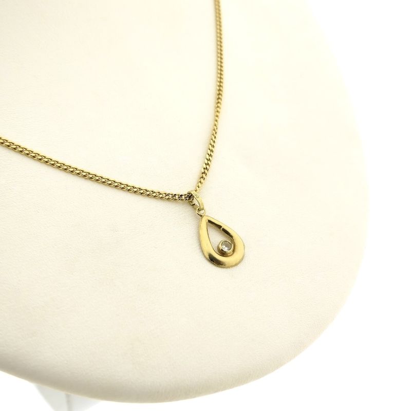 Image 10 of Gold minimalist pendant with zirconia