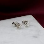 Image 2 of White gold solitaire stud earrings with diamond; 0.14 ct.