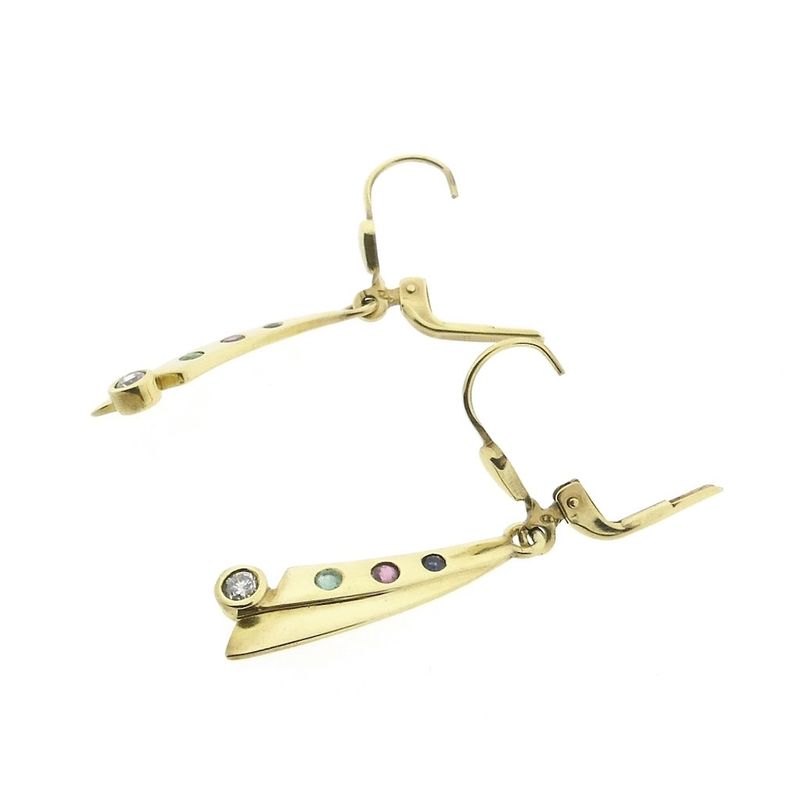 Image 6 of 8K earrings with a mix of gemstones