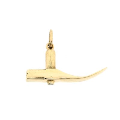 Gold pendant of a paver's hammer with zirconia Image 1 of Gold pendant of a paver's hammer with zirconia