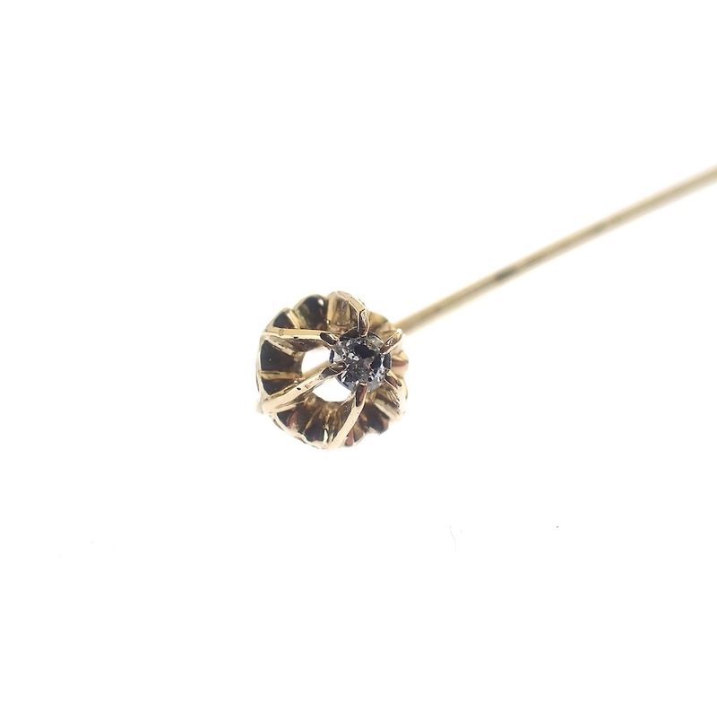 Image 8 of Gold lapel pin, tie pin with diamond | 0.05 ct.