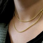 Image 9 of long gold twisted link necklace | 80 cm