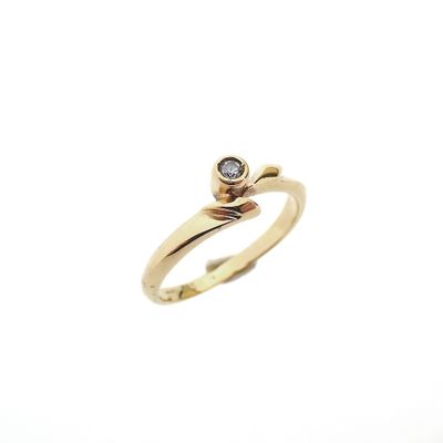 Image 1 of Gold solitaire ring with zirconia