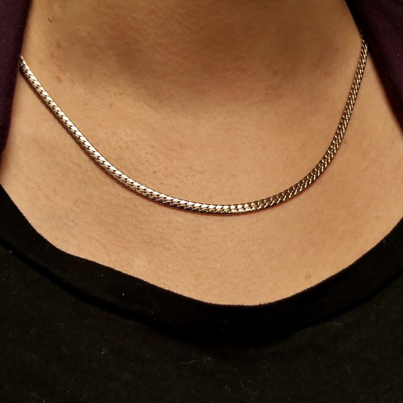 Image 11 of Gold flat gourmet link chain