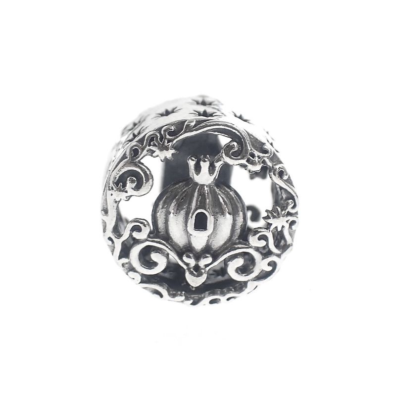 Image 1 of Pandora x Disney charm; Silver; Open Cinderella Midnight Pumpkin
