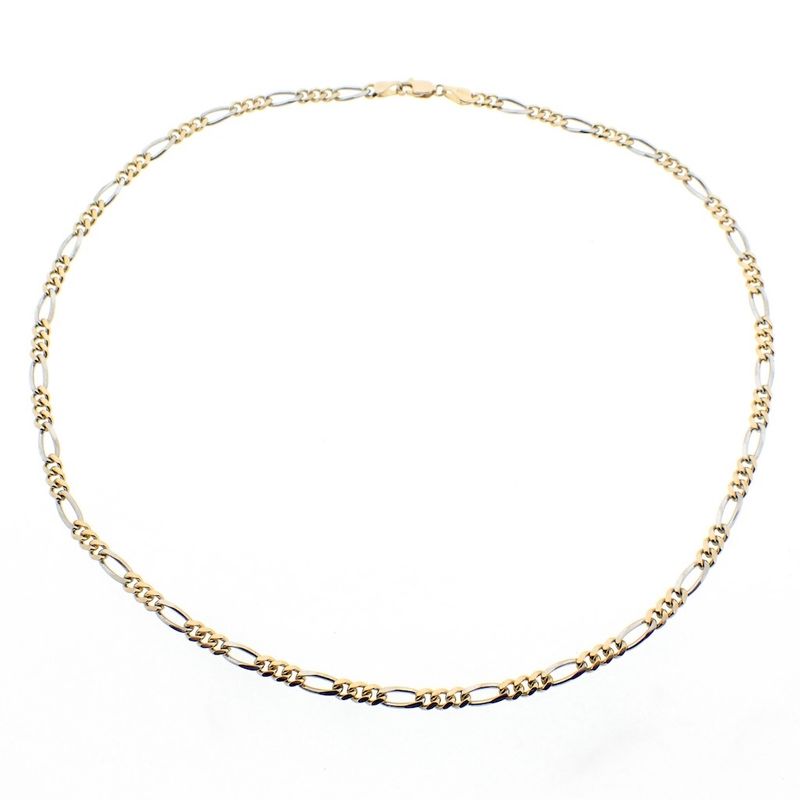Image 3 of Two-tone gold Figaro link chain; Midas