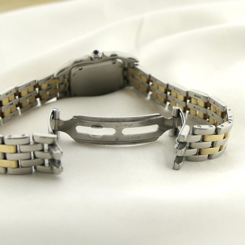 Image 16 of Cartier Panthère '2 Row'; 18k gold/steel women's watch