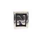 Image 3 of Pandora charm; Silver; Letter N