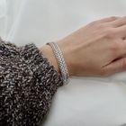 Image 3 of White gold French gourmet link bracelet