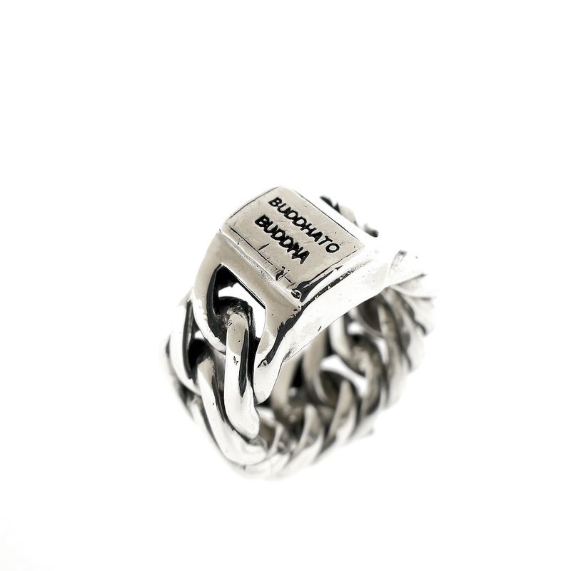 Image 1 of Silver Buddha to Buddha ring | Chain