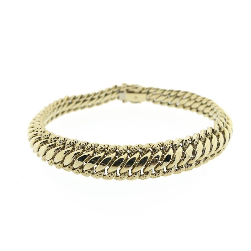 Image 4 of Gold French gourmet link bracelet | 20 cm