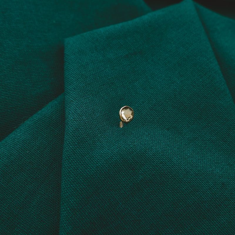Image 4 of Gold lapel pin, tie pin with rose-cut diamond | Approx. 0.22 ct.