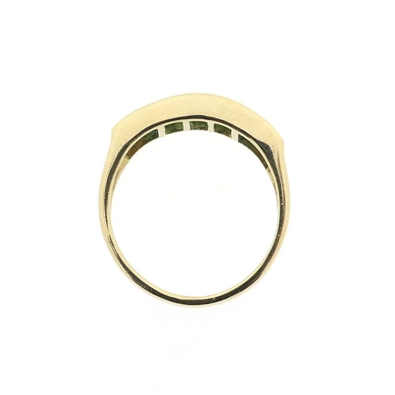 Image 4 of 18-karat gold ring with emerald and diamonds | 0.03 ct.