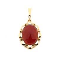 Vintage gold pendant with carnelian