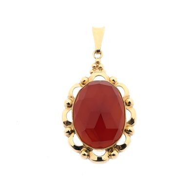 Image 1 of Vintage gold pendant with carnelian