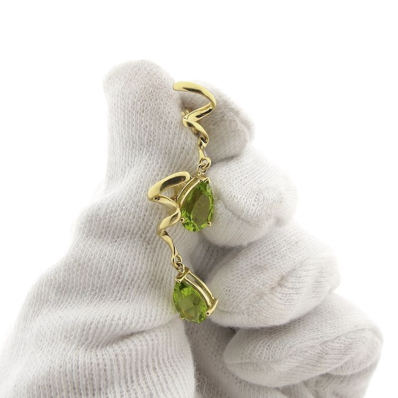 Image 6 of Gold stud earrings with peridot