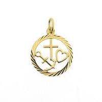 Gold pendant; Faith, hope, and love