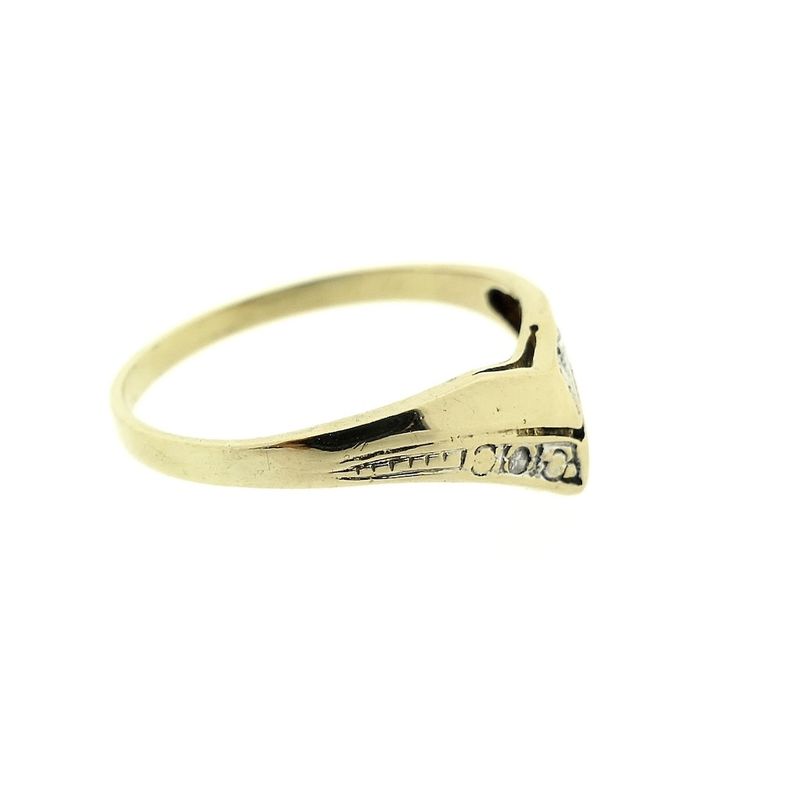 Image 8 of Gold V-shaped ring with diamond | 0.01 ct.