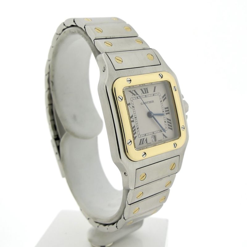 Image 3 of Cartier Santos Galbee; 18k. gold/steel watch