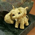 Image 11 of Gold pendant of an elephant with carnelian