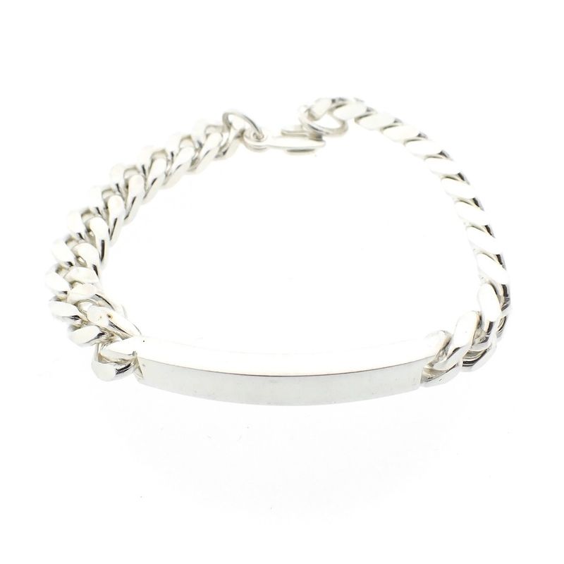 Image 7 of Silver gourmet bracelet with engraving; Men | 22 cm