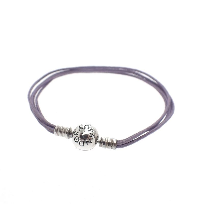 Image 1 of Pandora violet rope bracelet; Silver; | 19 cm