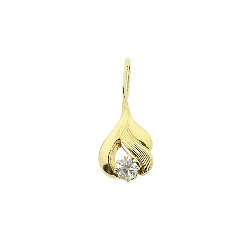 Image 1 of Gold minimalist pendant with zirconia