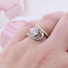 Image 4 of White gold solitaire ring with zirconia.