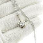 Image 7 of White gold necklace with fixed pendant and diamond; 0.70 ct.