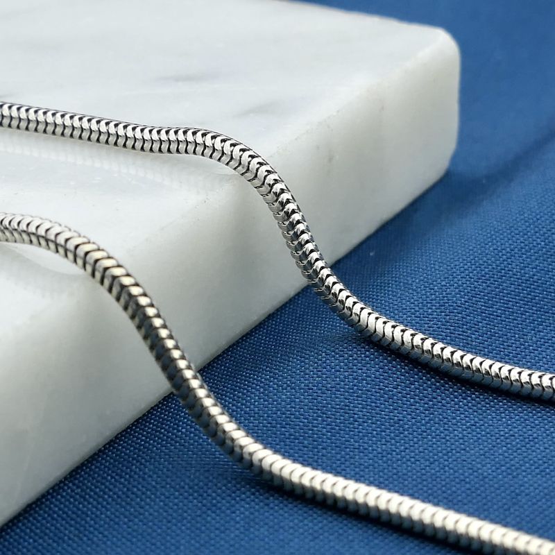 Image 2 of White gold snake link chain