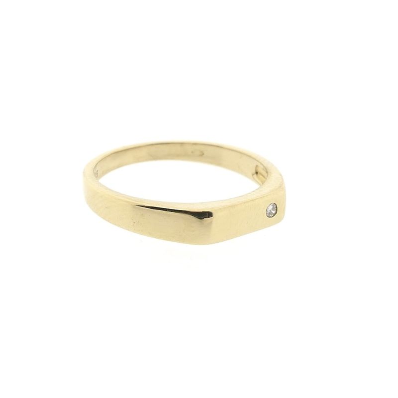 Image 5 of Gold Jeunesse pinky ring with diamond; 0.015 ct.