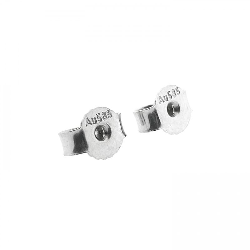 Image 4 of White gold semi-circular stud earrings with diamonds; 0.48 ct.
