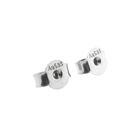 Image 4 of White gold semi-circular stud earrings with diamonds; 0.48 ct.