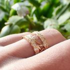 Image 2 of 21 carat gold wide ring set with zirconia