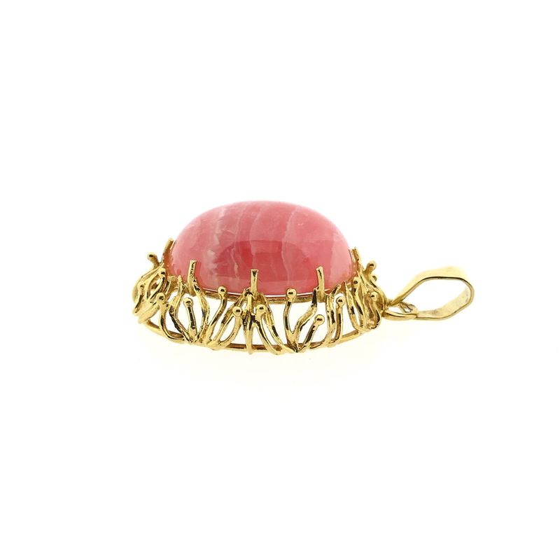 Image 6 of Vintage Gold Pendant with Rhodochrosite