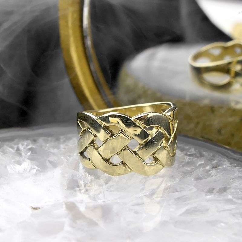 Image 2 of Gold wide braided ring