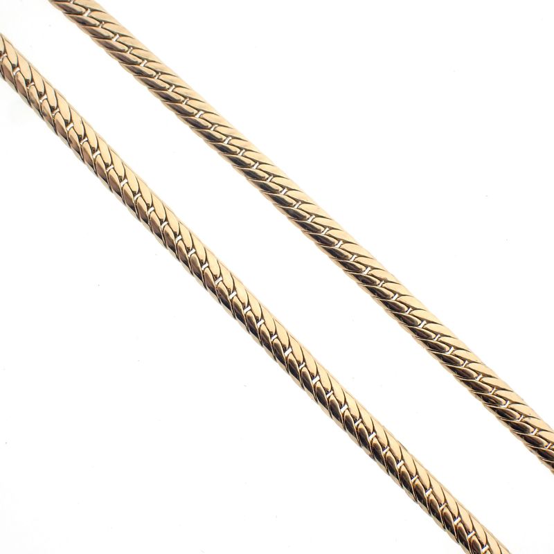 Image 9 of Two-tone gourmet link necklace with diamond pendant; 0.21 ct. | 41.5 cm