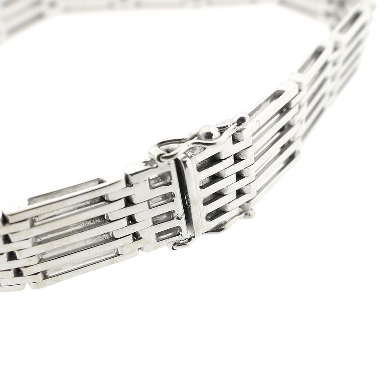 Image 3 of White gold tank link bracelet