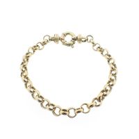 Gold jasseron link bracelet | 22 cm