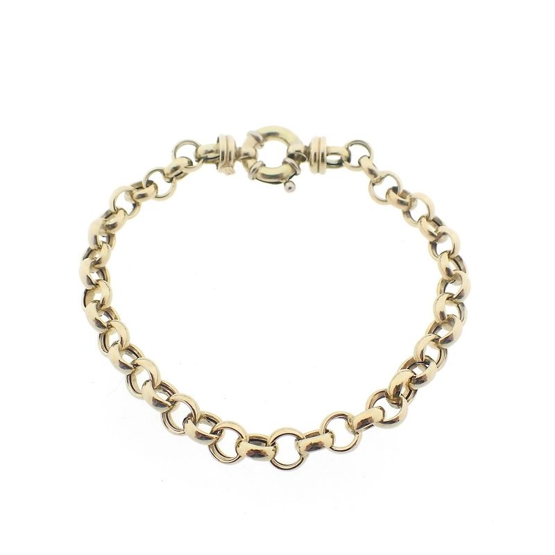 Image 1 of Gold jasseron link bracelet | 22 cm